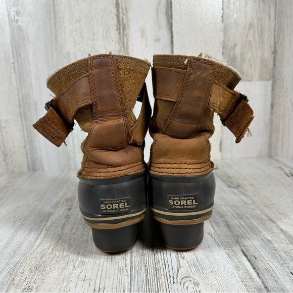 Sorel Women's Winter Fancy Lace Up II Mid Calf Brown Black Boots #1329 - Picture 5 of 10